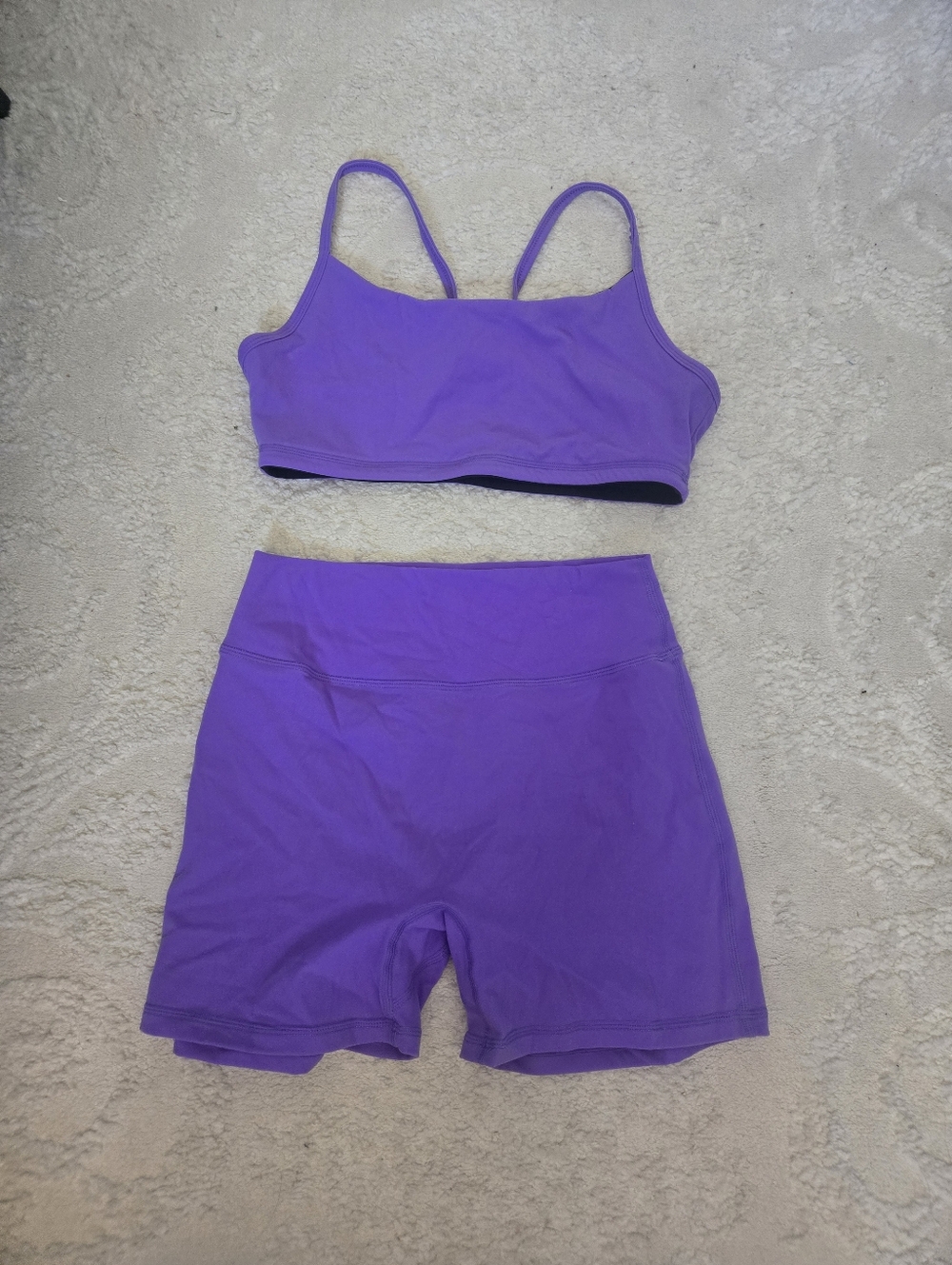 BuffBunny Purple High Roller Bra and Legacy Shorts Set